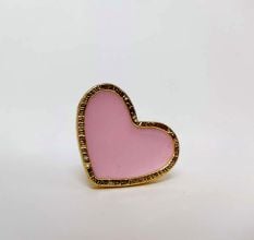 Pink Handmade Brass Heart Knob